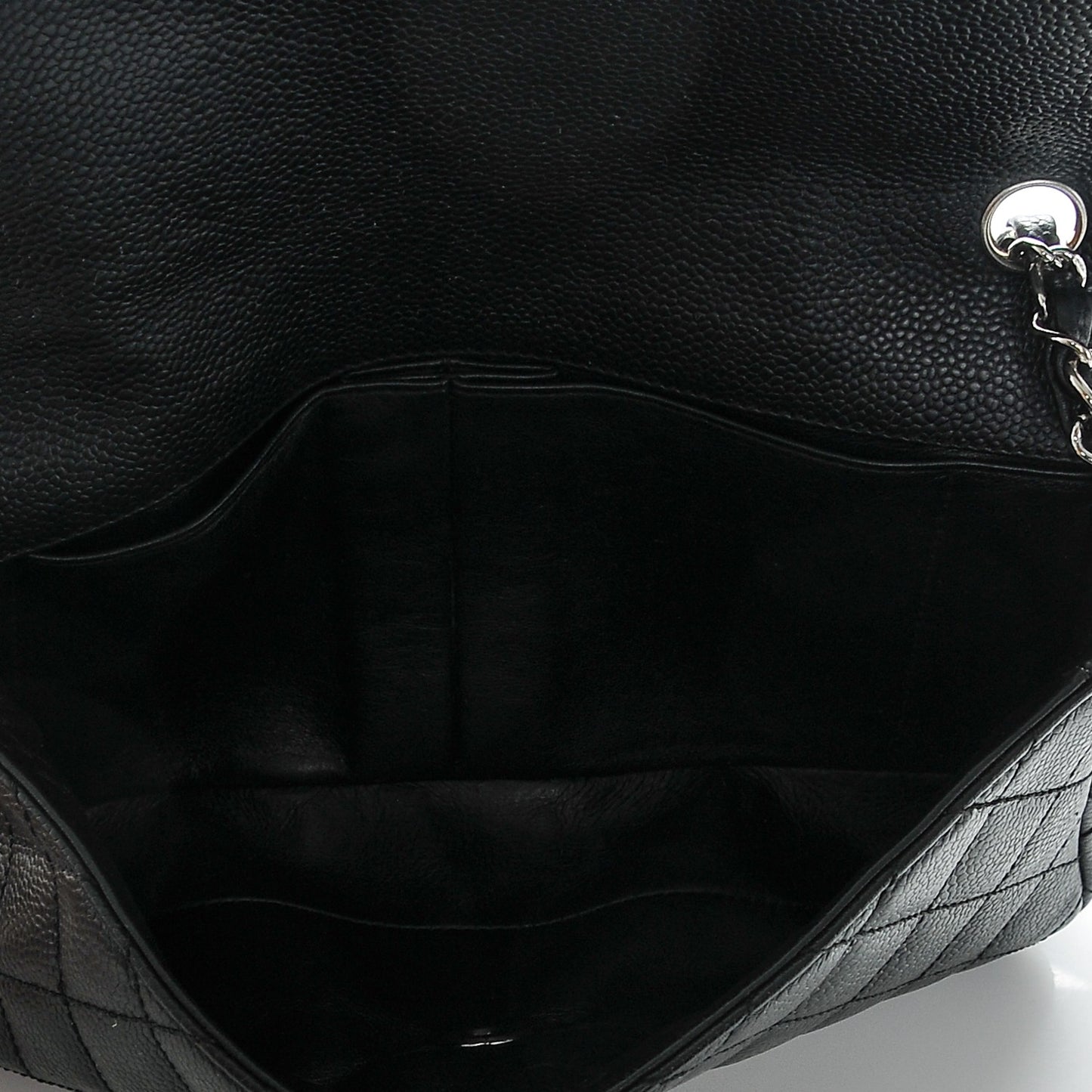 Caviar Quilted East West Flap Black