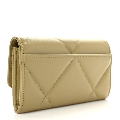 Chanel Lambskin Quilted Chanel 19 Flap Wallet Light Green 3 of 6