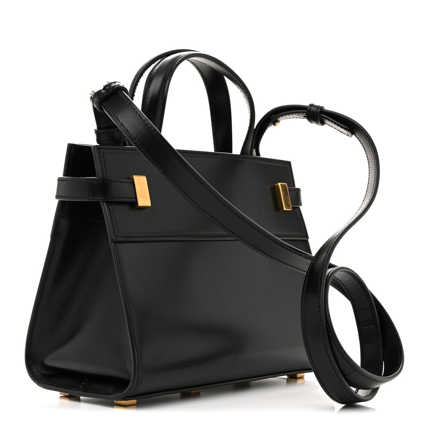 Smooth Calfskin Manhattan Nano Shopper Tote Black