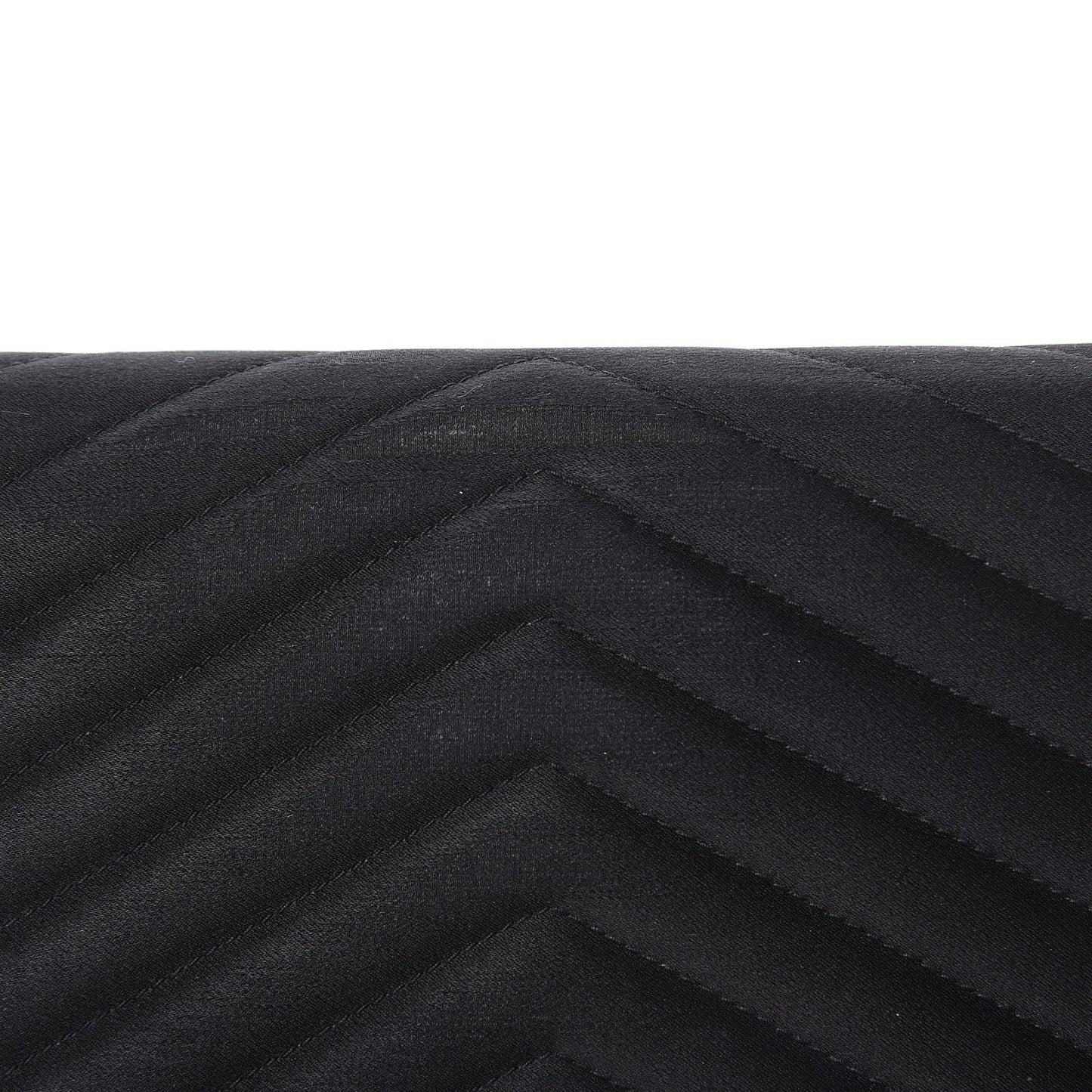 Satin Chevron Monogram Envelope Chain Wallet Black