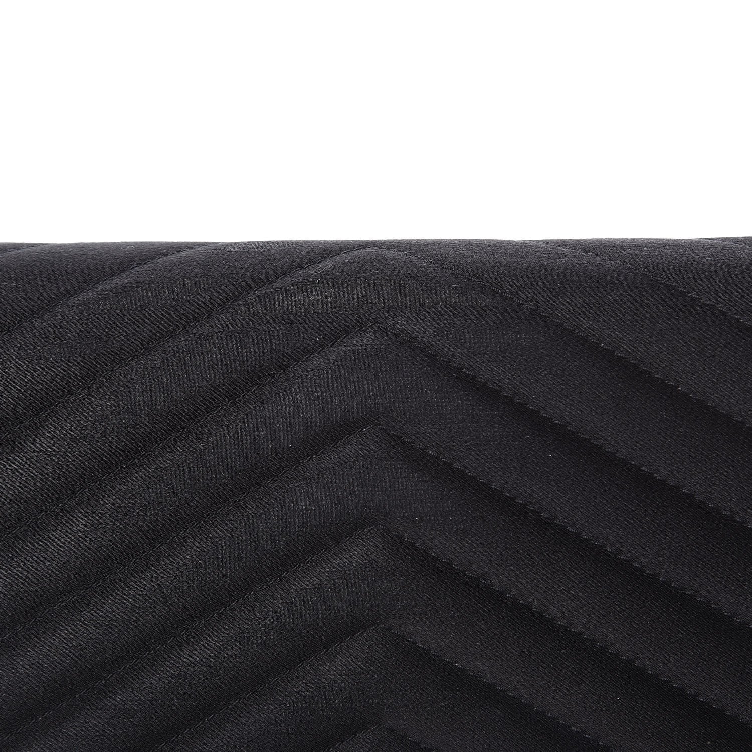 Saint Laurent Satin Chevron Monogram Envelope Chain Wallet Black 9 of 15