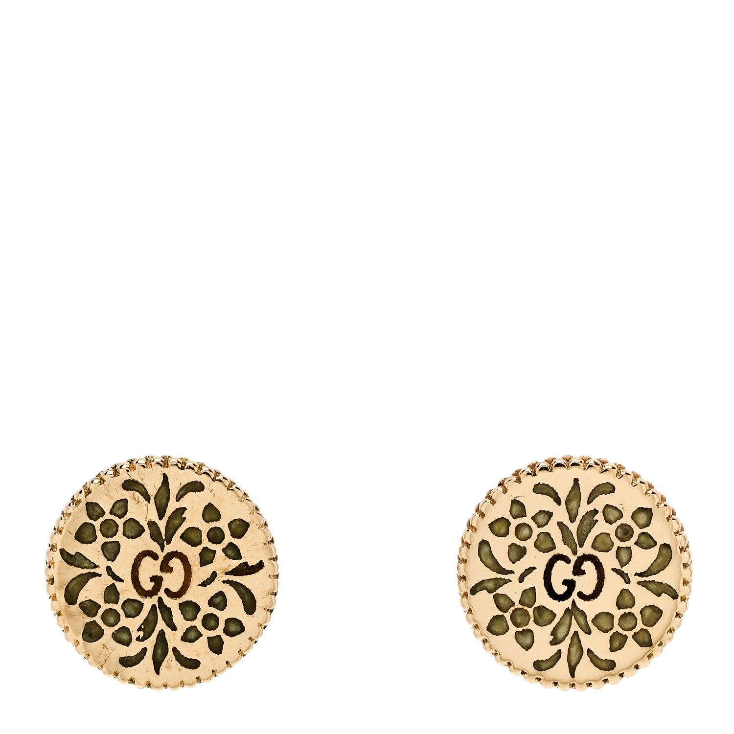 Gucci 18K Yellow Gold Enamel Icon Blooms Earrings 1 of 4