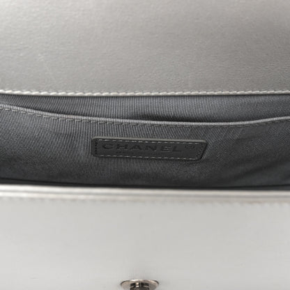 Chanel Metallic Lambskin Quilted Medium Boy Flap Silver 6 of 11