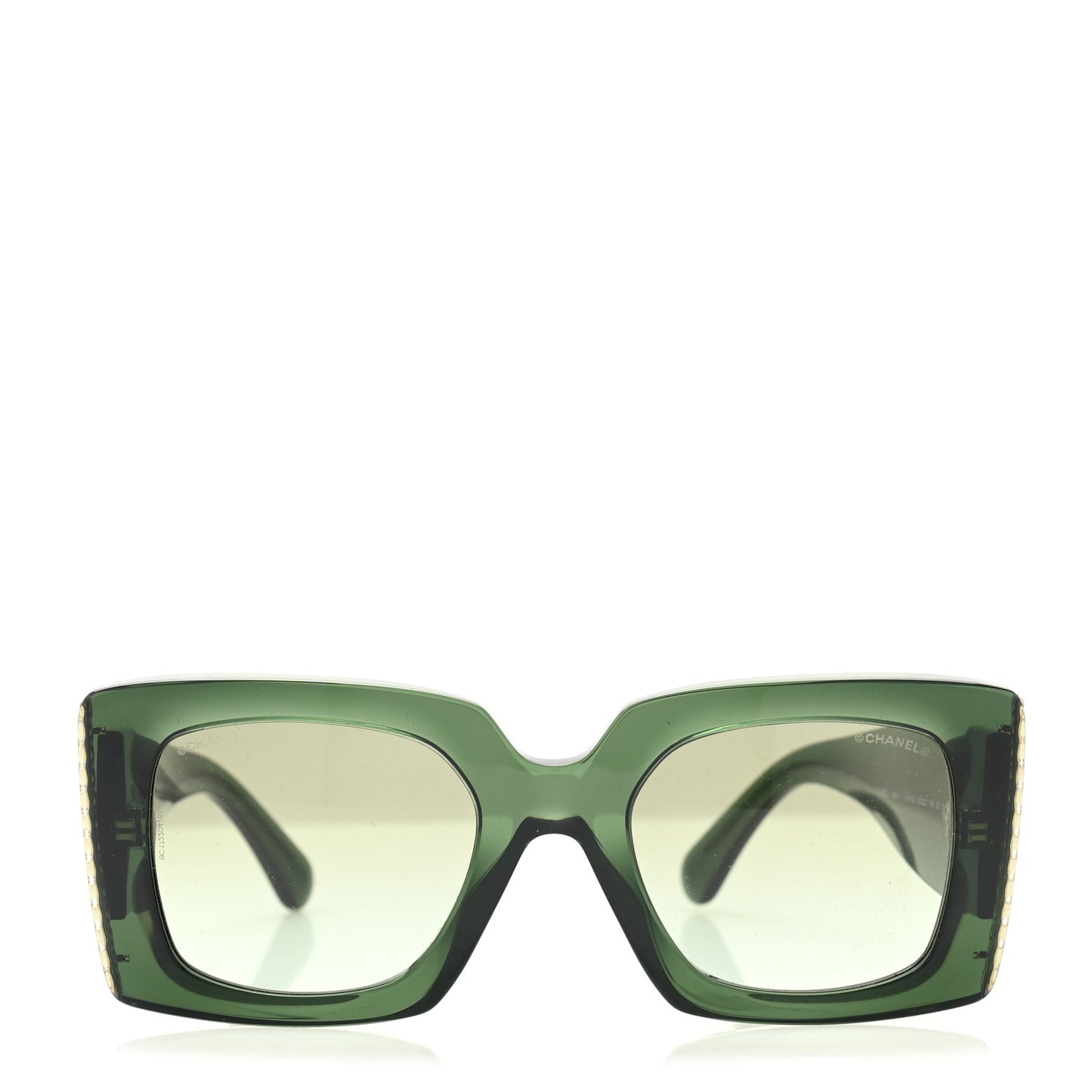 Acetate Pearl Rectangle Sunglasses 5480-H Dark Green
