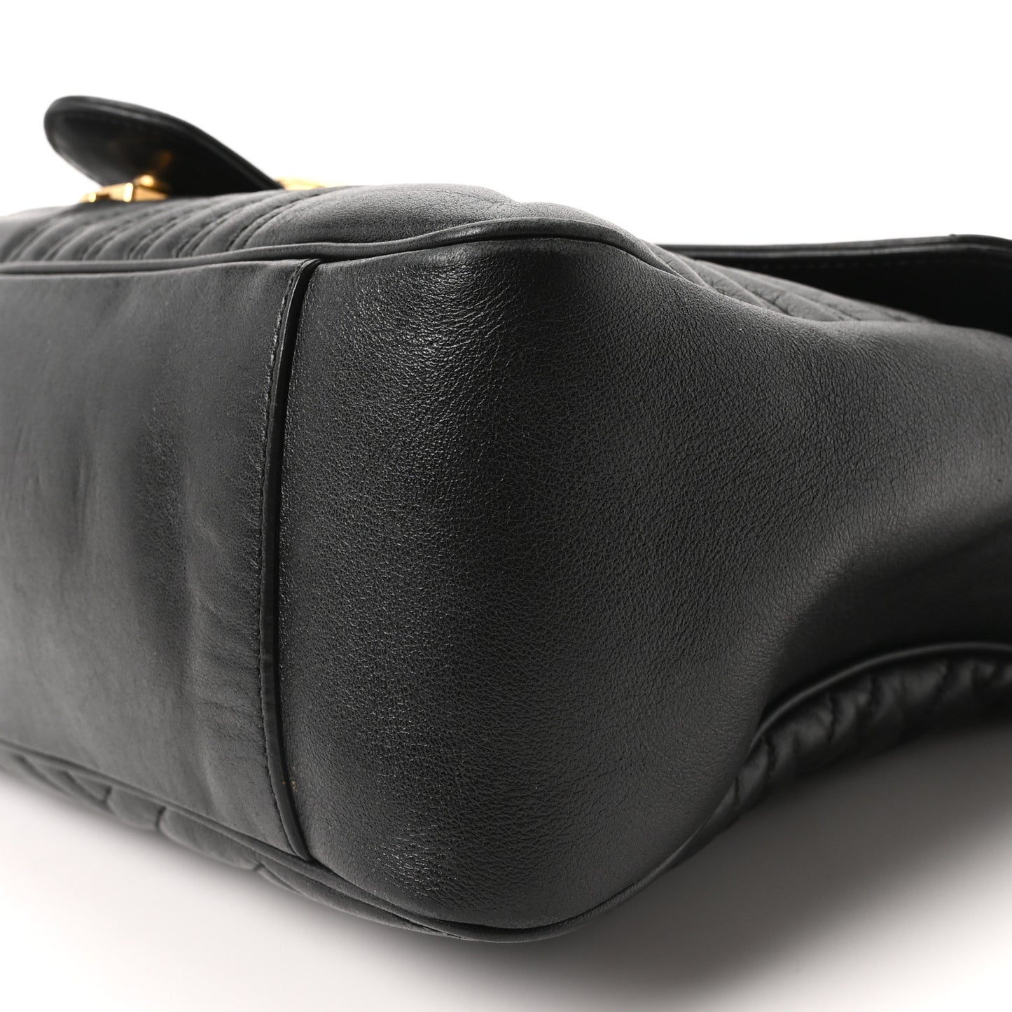 Calfskin Matelasse Large GG Marmont Shoulder Bag Black
