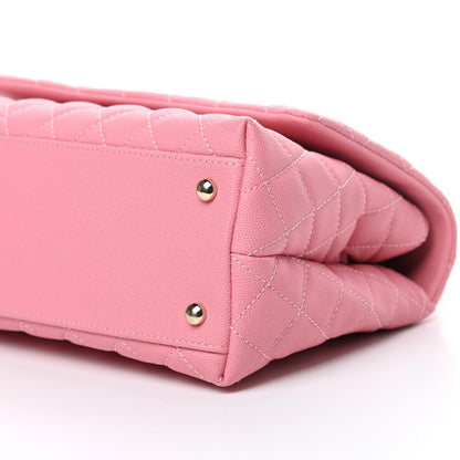 Chanel Caviar Quilted Small Coco Handle Flap Pink 10 of 11
