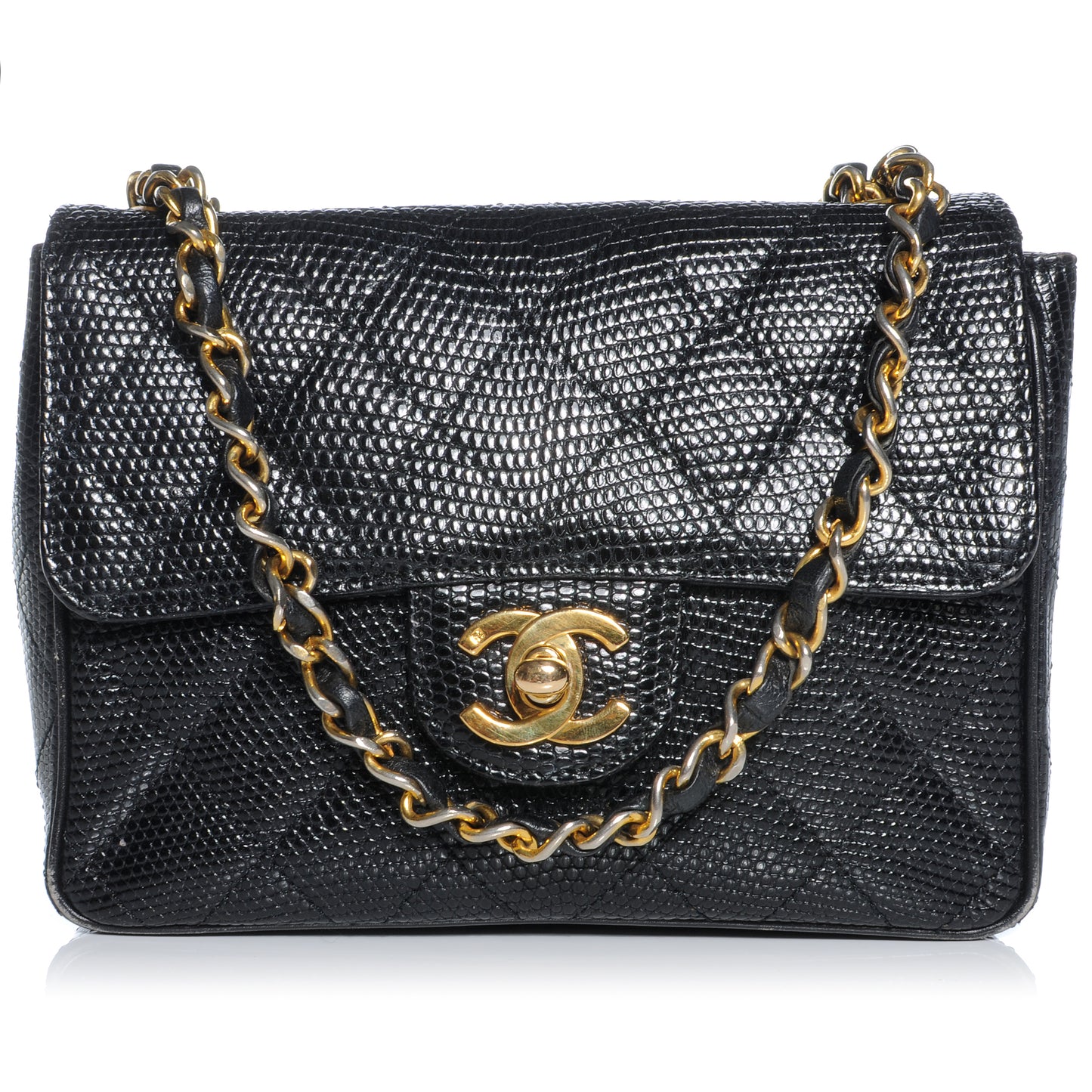 Lizard Mini Square Flap Black