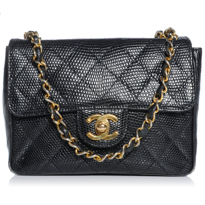 Chanel Lizard Mini Square Flap Black 1 of 9