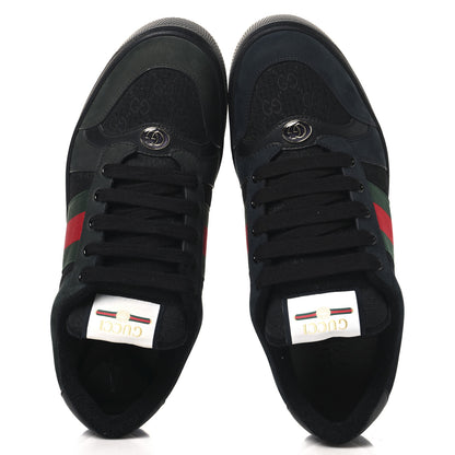 Gucci Calfskin Nylon GG Monogram Calfskin Web Mens Screener Sneakers 8 Black 2 of 10