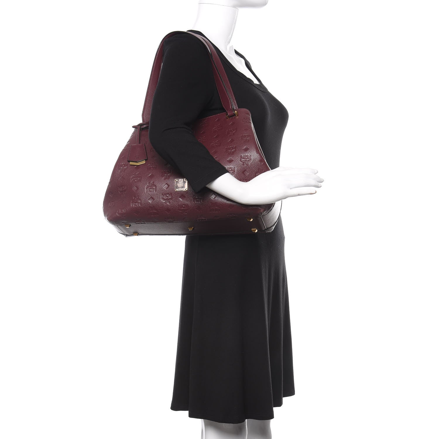 MCM Calfskin Ottomar Monogram Essential Hobo Rustic Brown 2 of 11