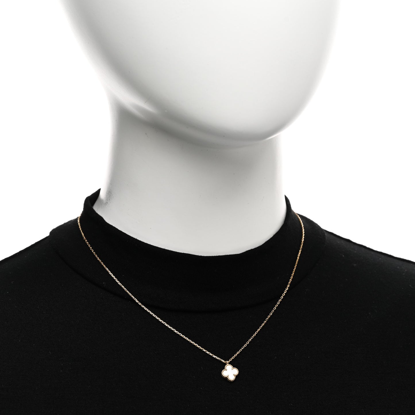 18K Yellow Gold Mother of Pearl Sweet Alhambra Pendant Necklace