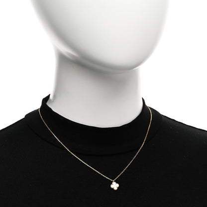 Van Cleef & Arpels 18K Yellow Gold Mother of Pearl Sweet Alhambra Pendant Necklace 2 of 5