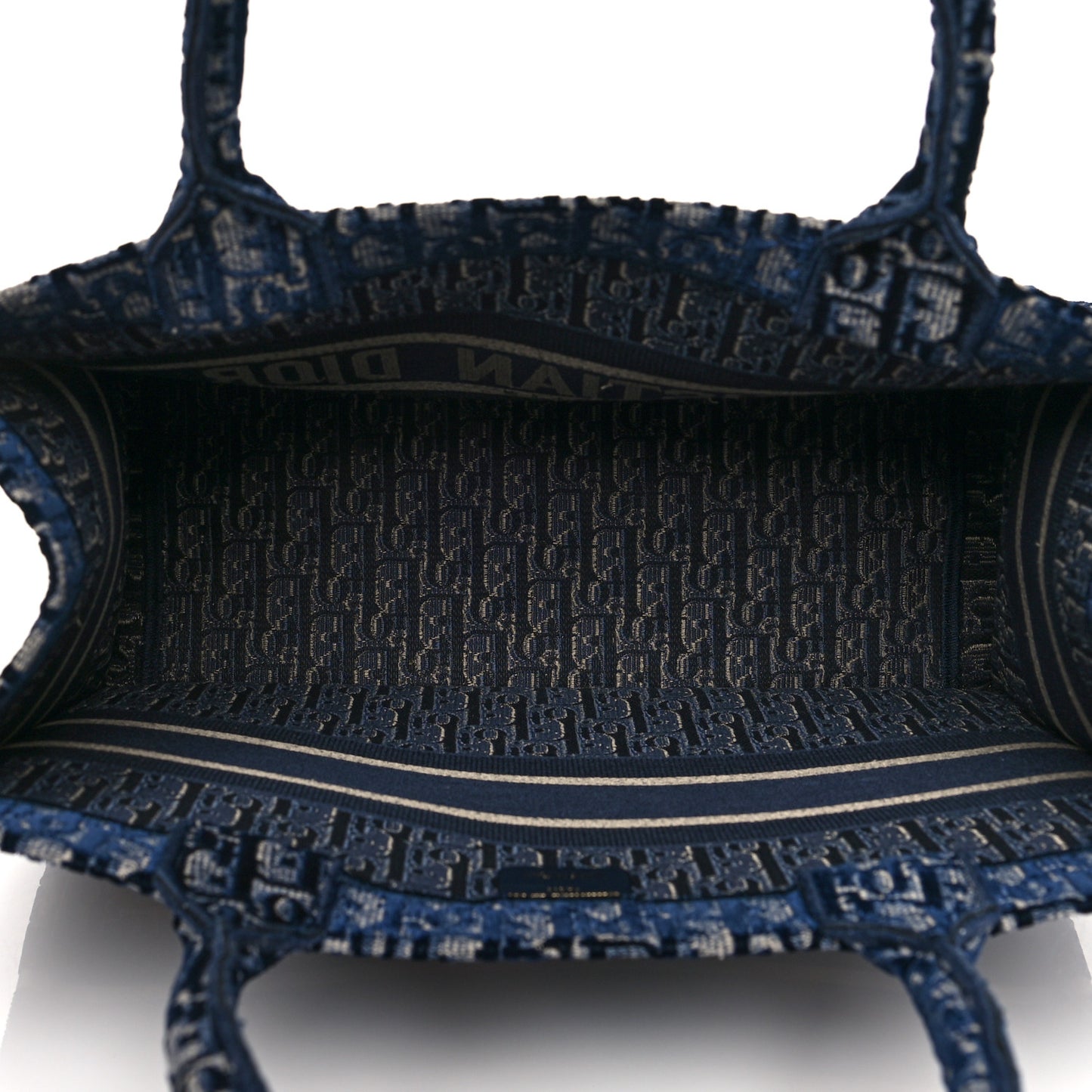 Oblique Velvet Medium Book Tote Blue Multicolor