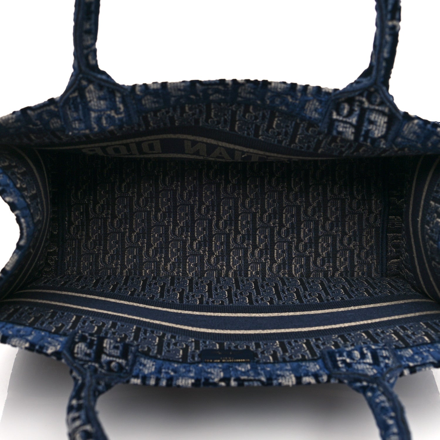 Christian Dior Oblique Velvet Medium Book Tote Blue Multicolor 5 of 10