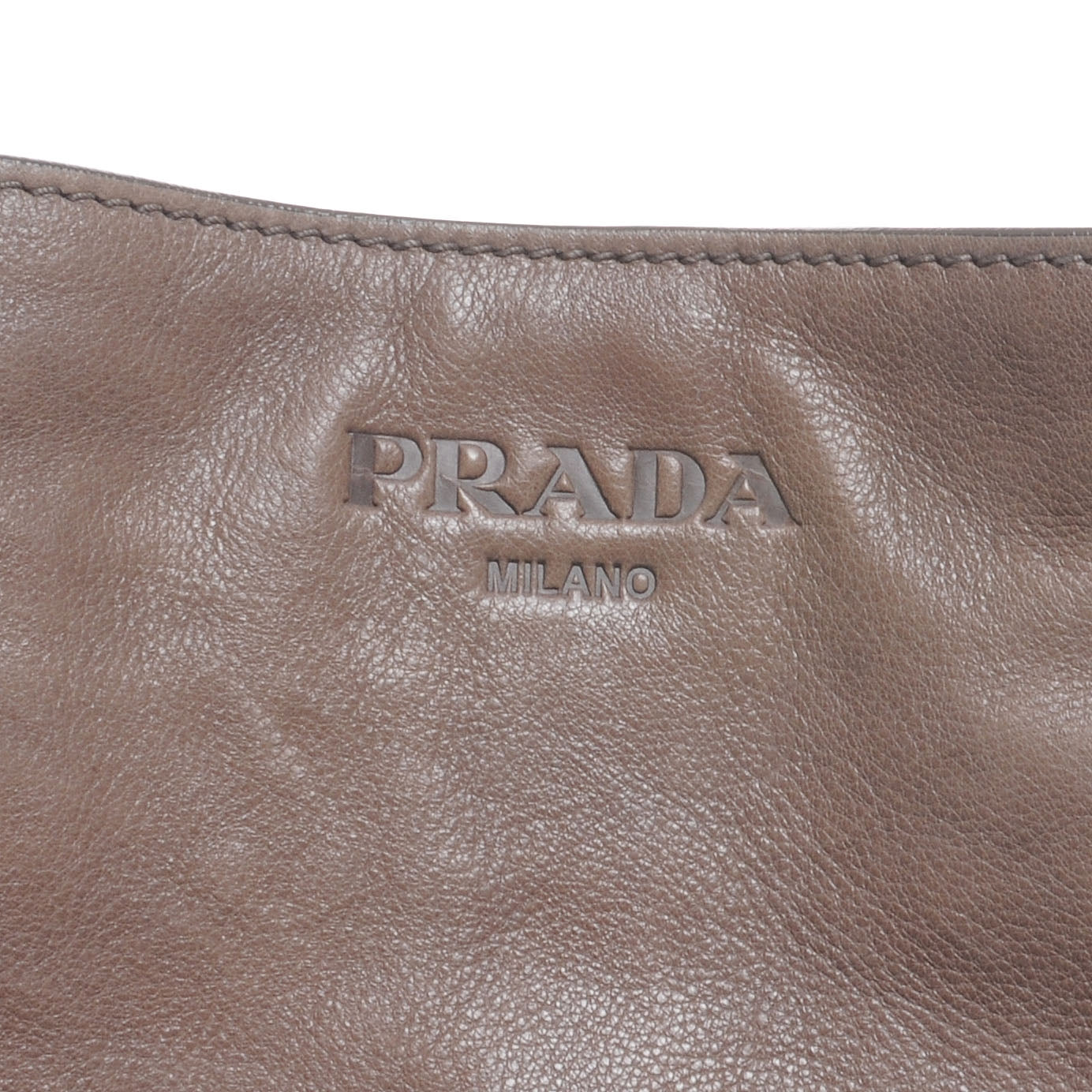 Glace Calf Zippers Shoulder Bag Argilla