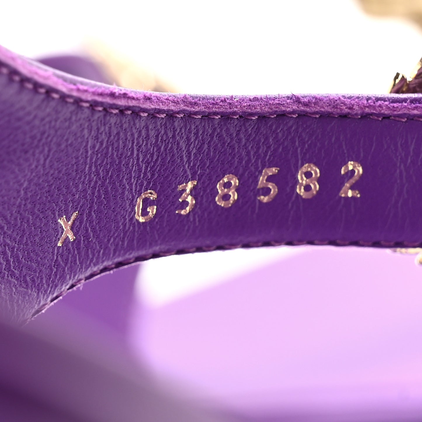 Lambskin CC Leaf Thong Sandals 37 Purple