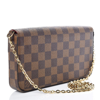 Louis Vuitton Damier Ebene Pochette Felicie Chain Wallet 4 of 14