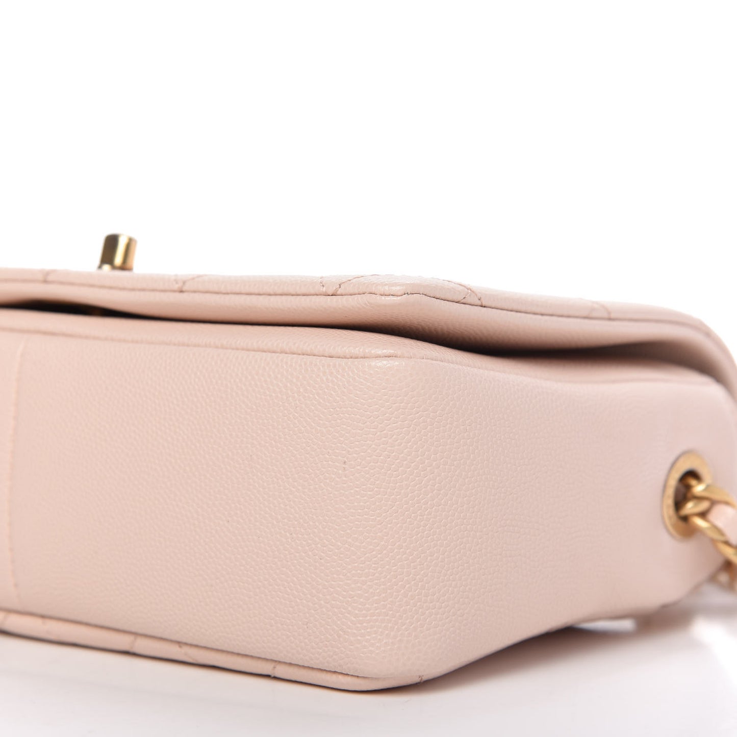Caviar Quilted Small Fashion Therapy Flap Bag Beige