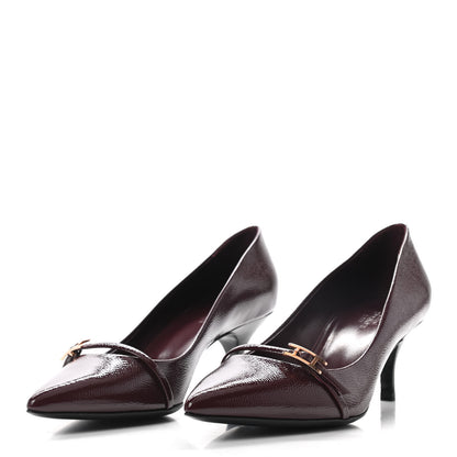 Hermes Patent Epsom Lauren Pumps 37.5 Bordeaux 3 of 7