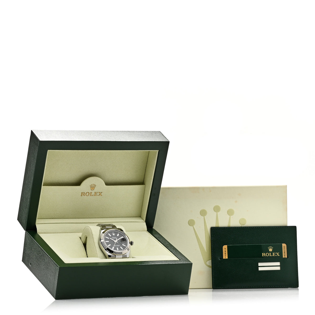 Rolex Stainless Steel 18K White Gold 41mm Oyster Perpetual Datejust Watch Black 116334 5 of 5