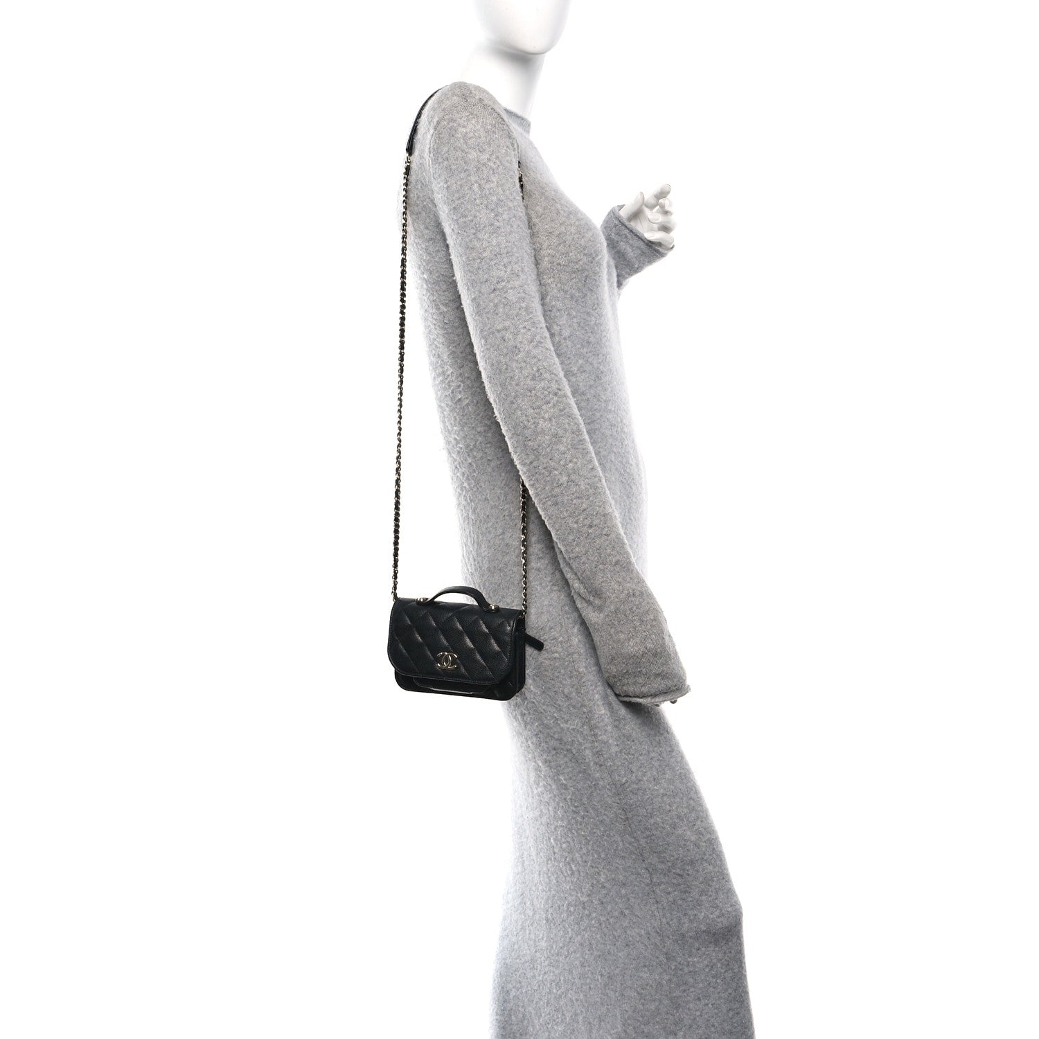Chanel Caviar Quilted Business Affinity Clutch With Chain Black 2 of 13