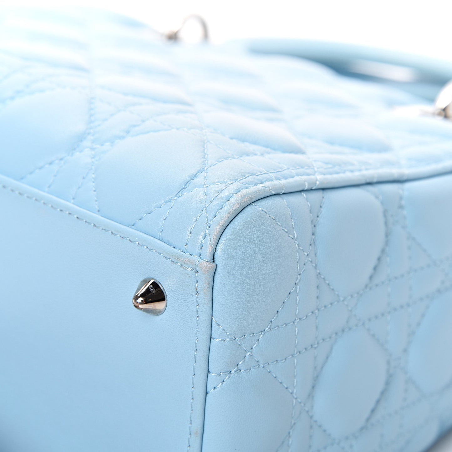 Lambskin Cannage Medium Lady Dior Light Blue