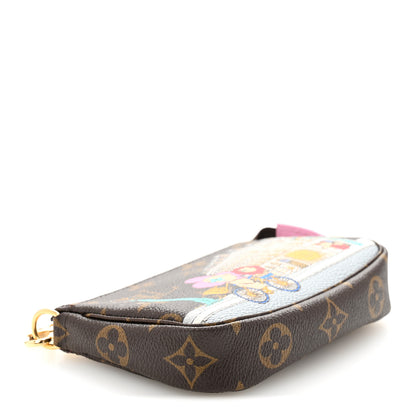 Louis Vuitton Monogram 2022 Christmas Animation Paris Mini Pochette Accessories Pink 4 of 8