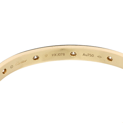 Cartier 18K Yellow Gold 10 Diamond LOVE Bracelet 17 5 of 8