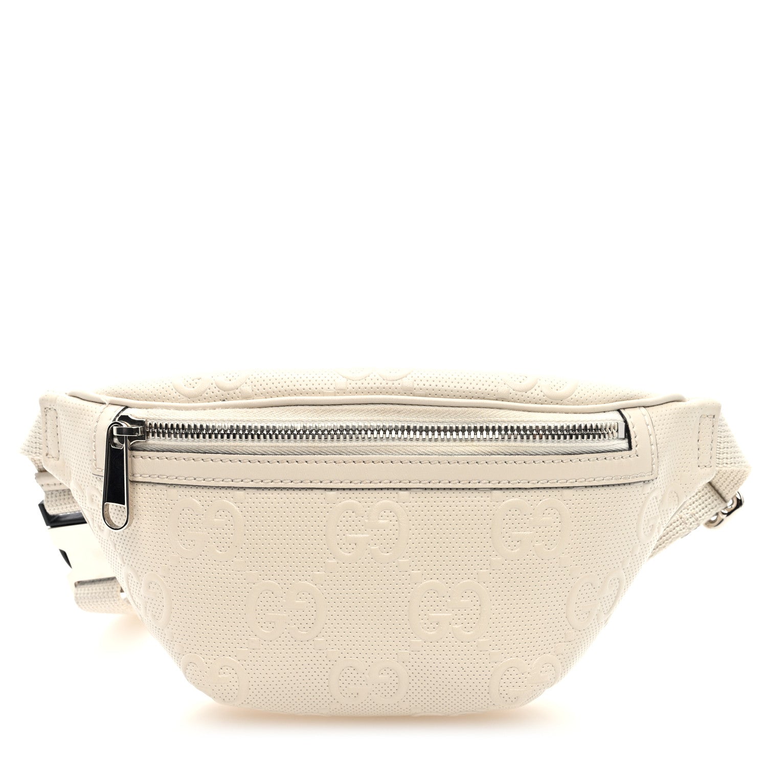 Gucci Calfskin GG Tennis Embossed Belt Bag Mystic White 1 of 10