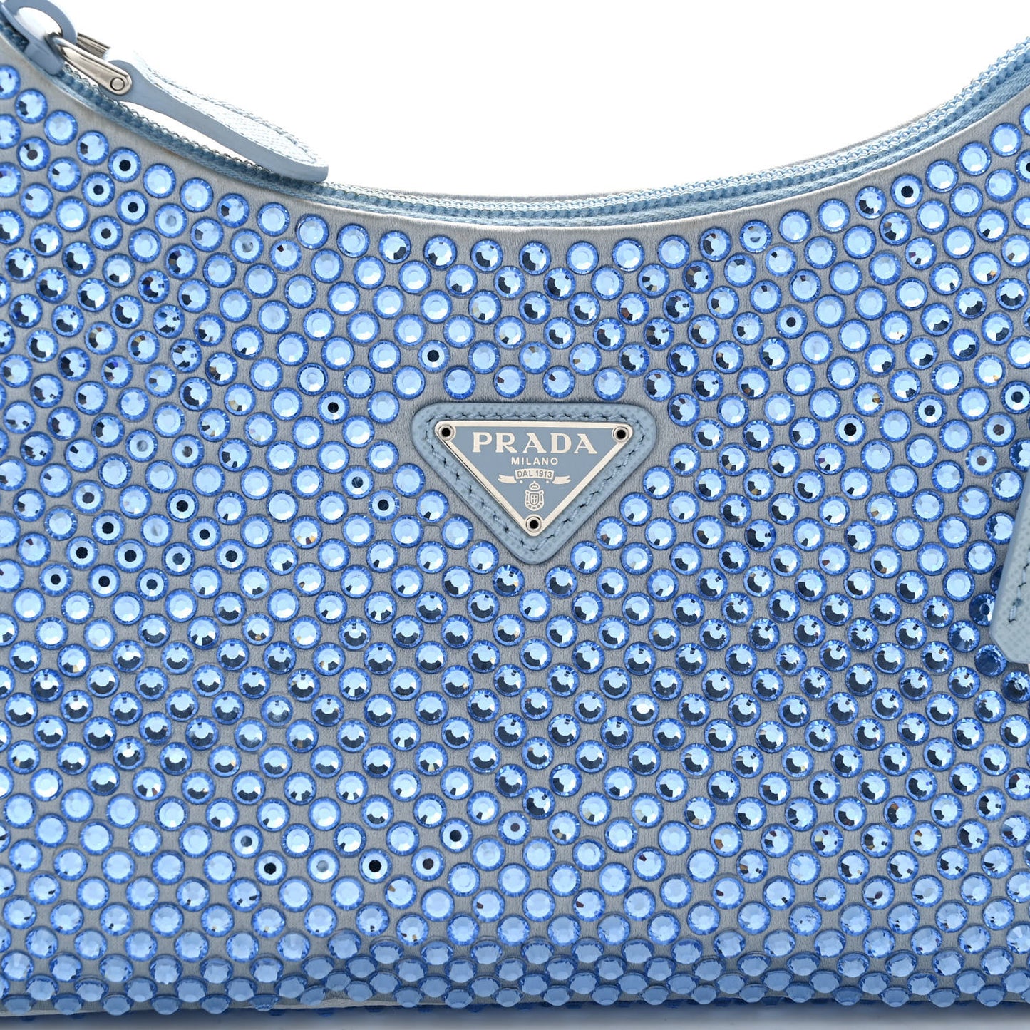 Satin Crystal Mini Re-Edition 2000 Bag Celeste