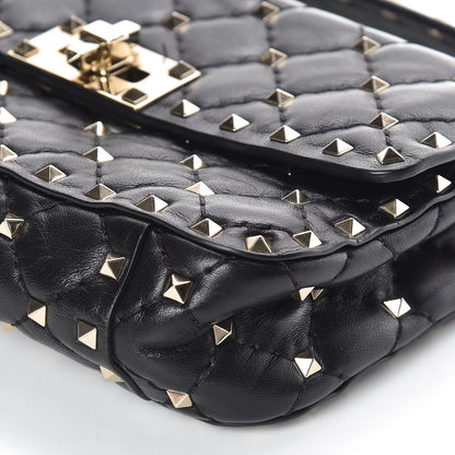 Valentino Garavani Lambskin Small Rockstud Spike Shoulder Bag Black 6 of 8