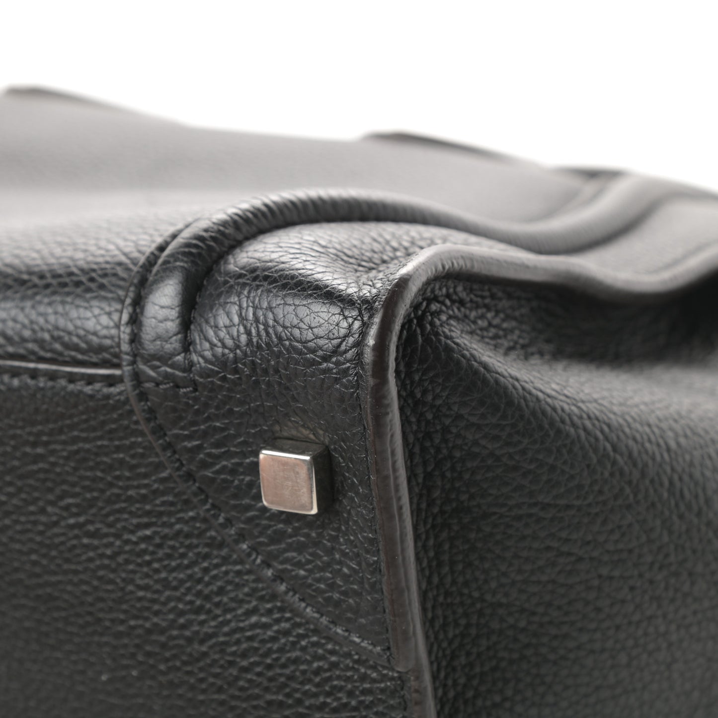 Drummed Calfskin Mini Luggage Black