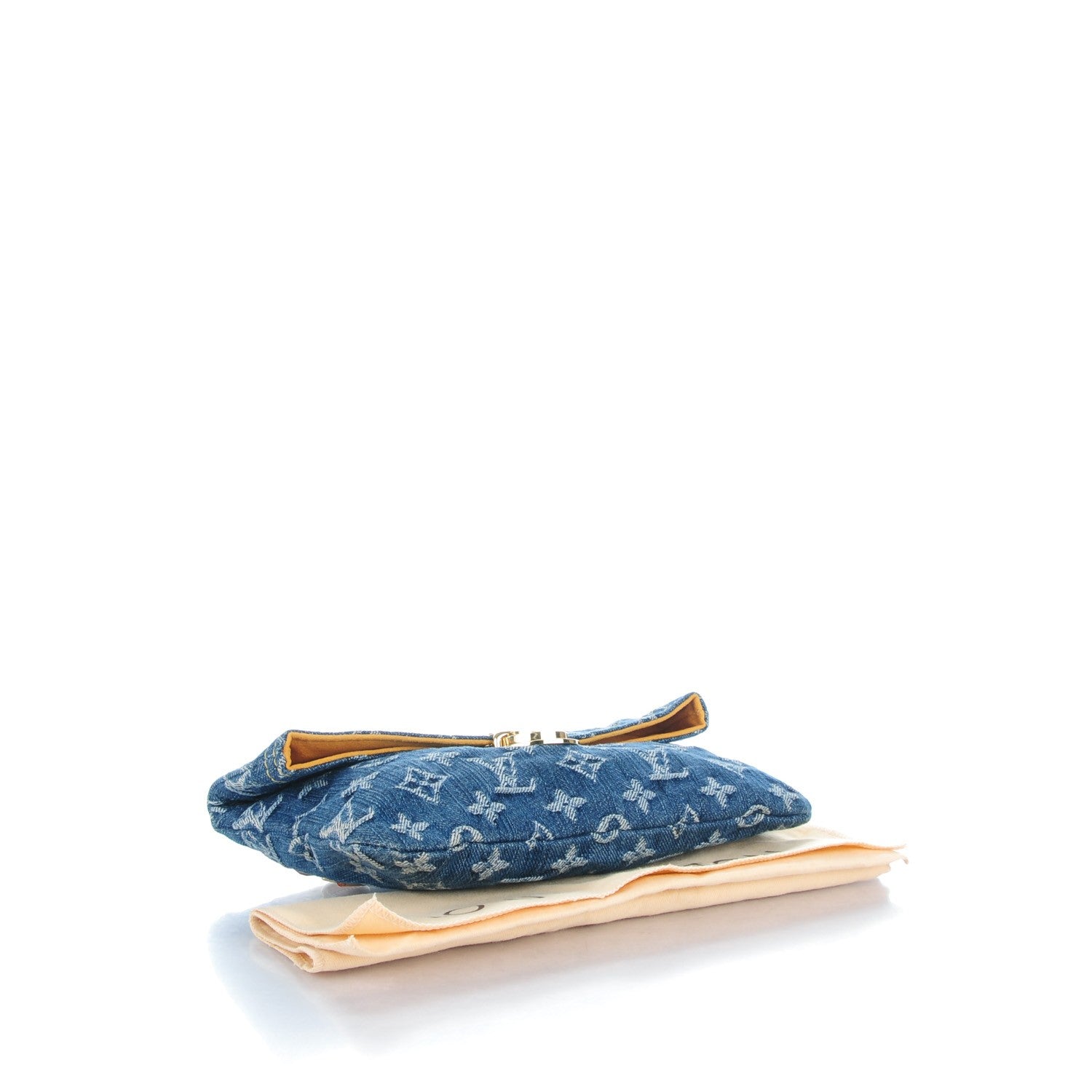 Louis Vuitton Monogram Denim Pochette Plat Clutch Blue 4 of 7