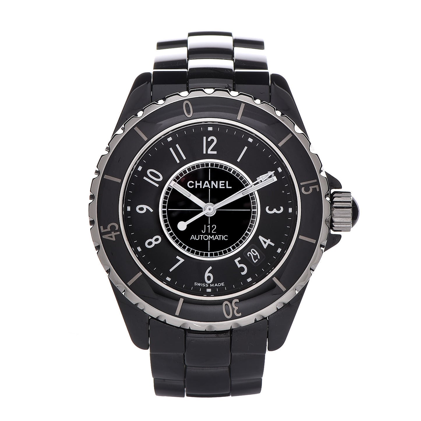 Stainless Steel Ceramic 38mm J12 Automatic Watch Black