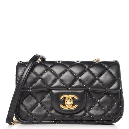 Chanel Lambskin Quilted Studded Extra Mini Flap Black 1 of 7