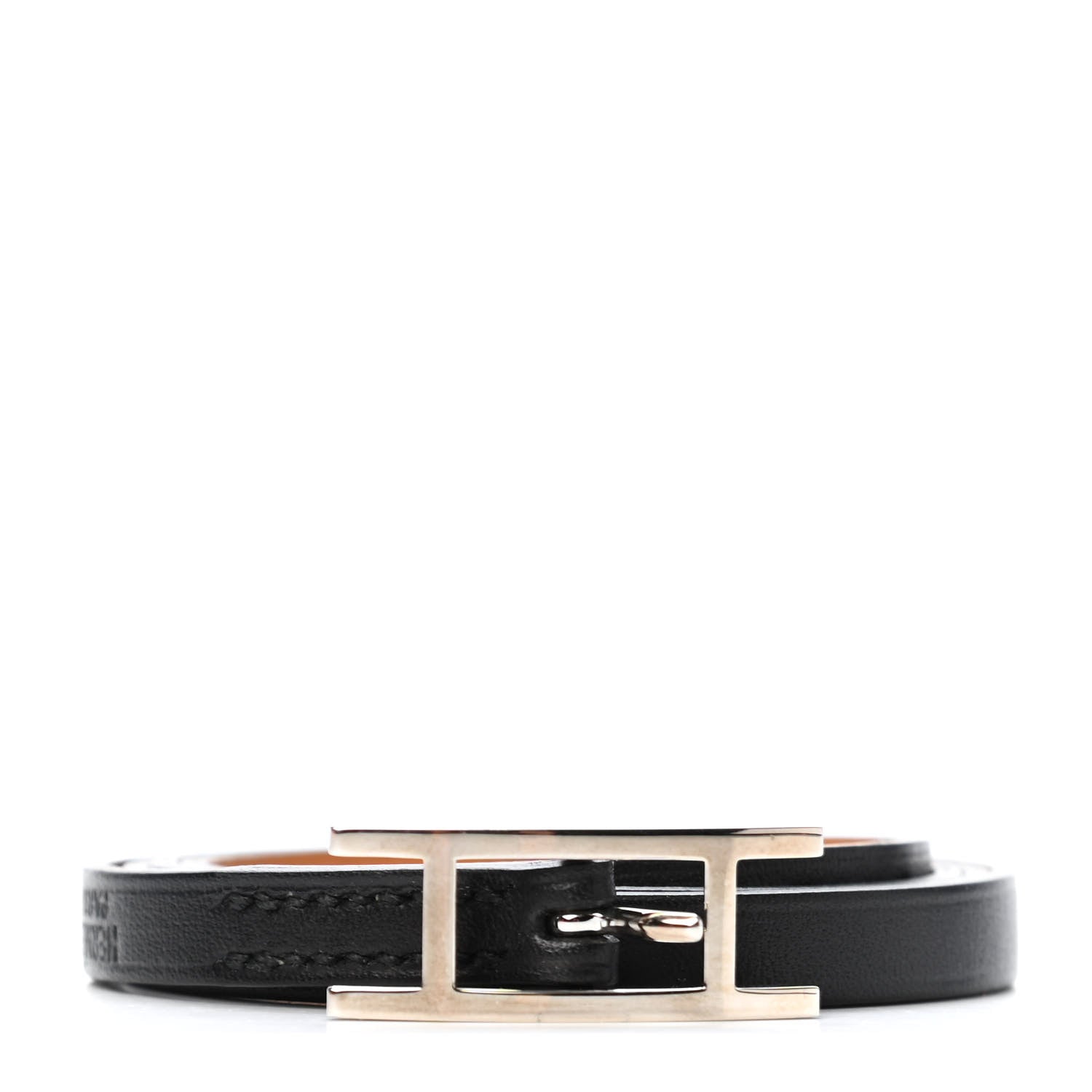 Hermes Chamonix Hapi 3MM Triple Tour Wrap Bracelet L Black 1 of 4