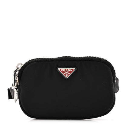 Prada Nylon Saffiano Belt Bag Black Red 1 of 10