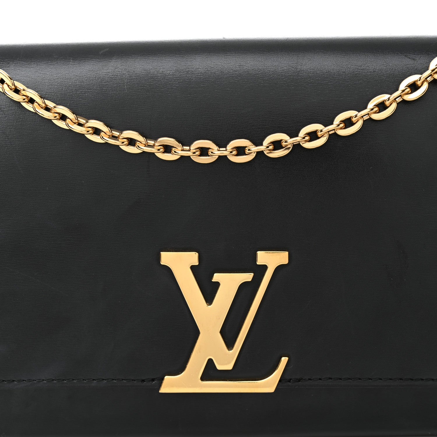 Louis Vuitton Calfskin Chain Louise GM Black 7 of 10