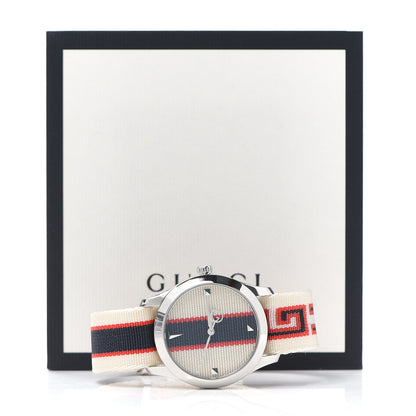 Gucci Stainless Steel Nylon 38mm G-Timeless Web Quartz Watch White 5 of 5