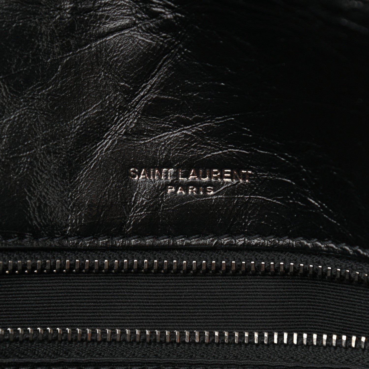 Saint Laurent Crinkled Calfskin Matelasse Monogram Large Niki Chain Satchel Black 6 of 11