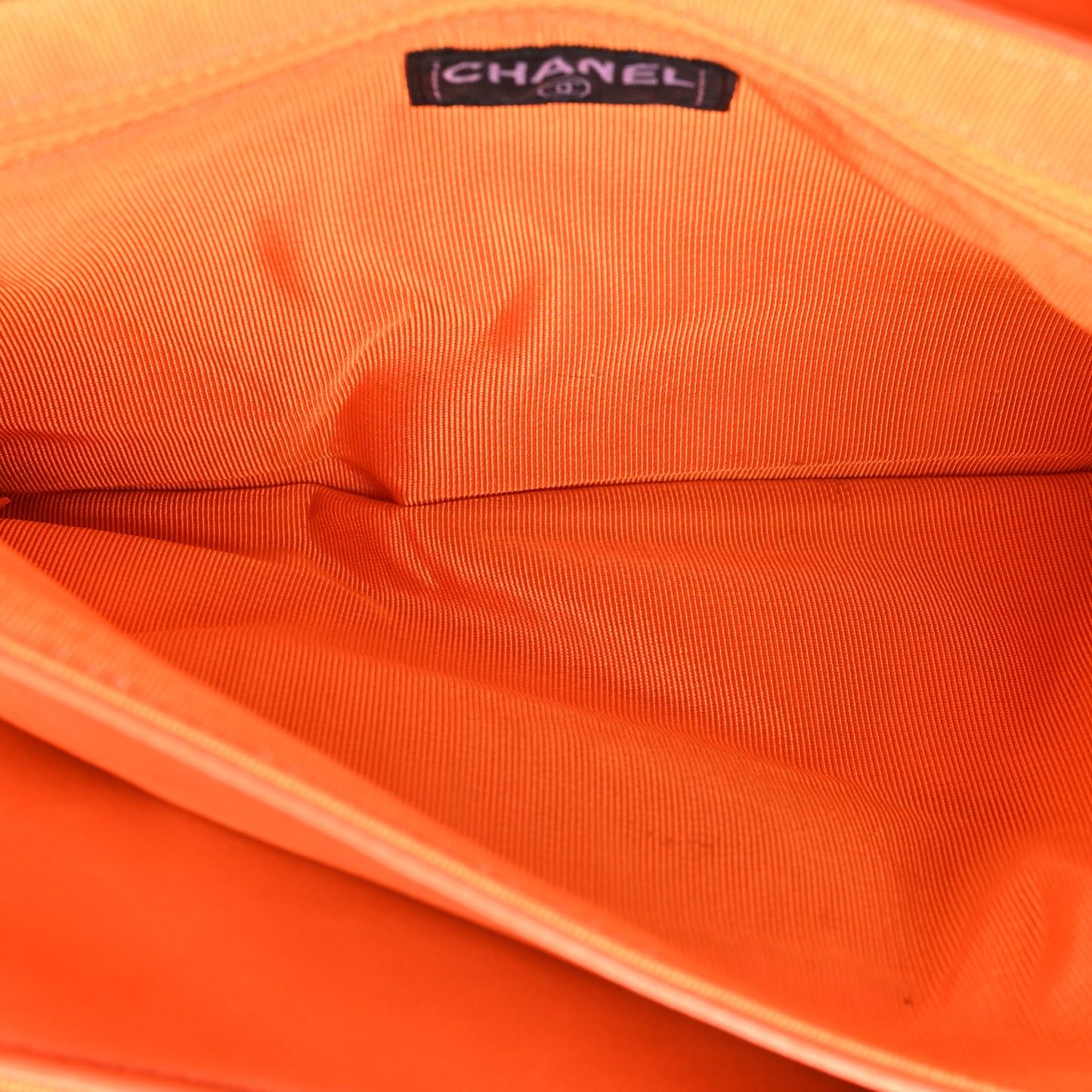 Lambskin Chocolate Bar Mademoiselle Flap Orange