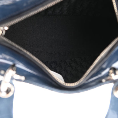 Christian Dior Patent Cannage Medium Lady Dior Blue 4 of 9