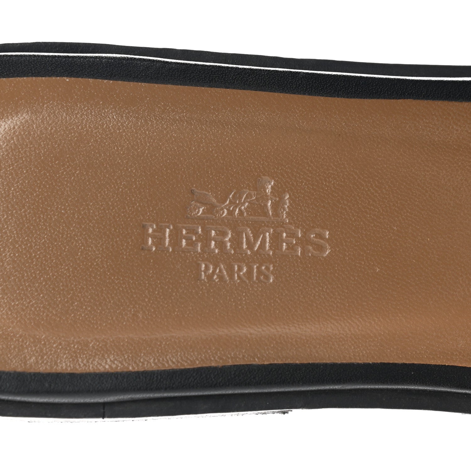 Hermes Box Calfskin Oran Sandals 37.5 Black 7 of 11