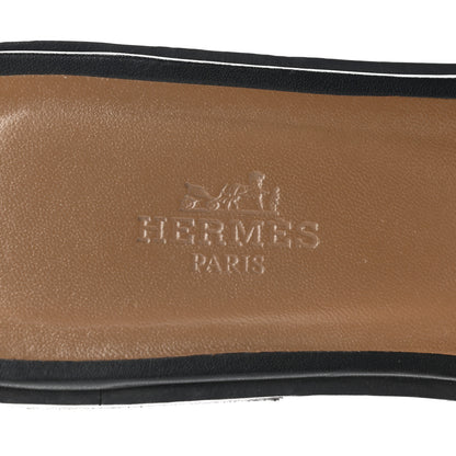 Hermes Box Calfskin Oran Sandals 37.5 Black 7 of 11