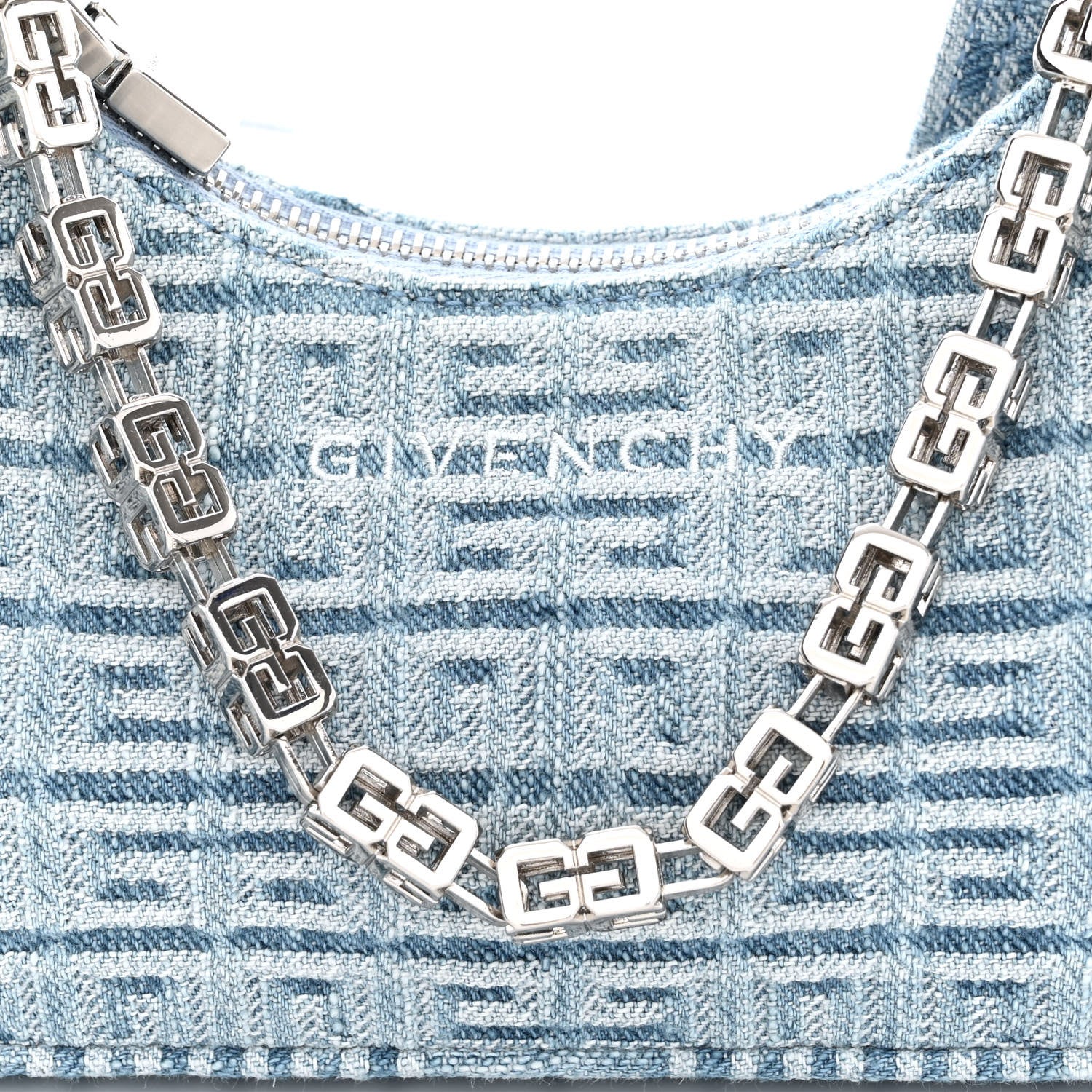 Givenchy Denim Mini Moon Cut Out Shoulder Bag Blue 8 of 10