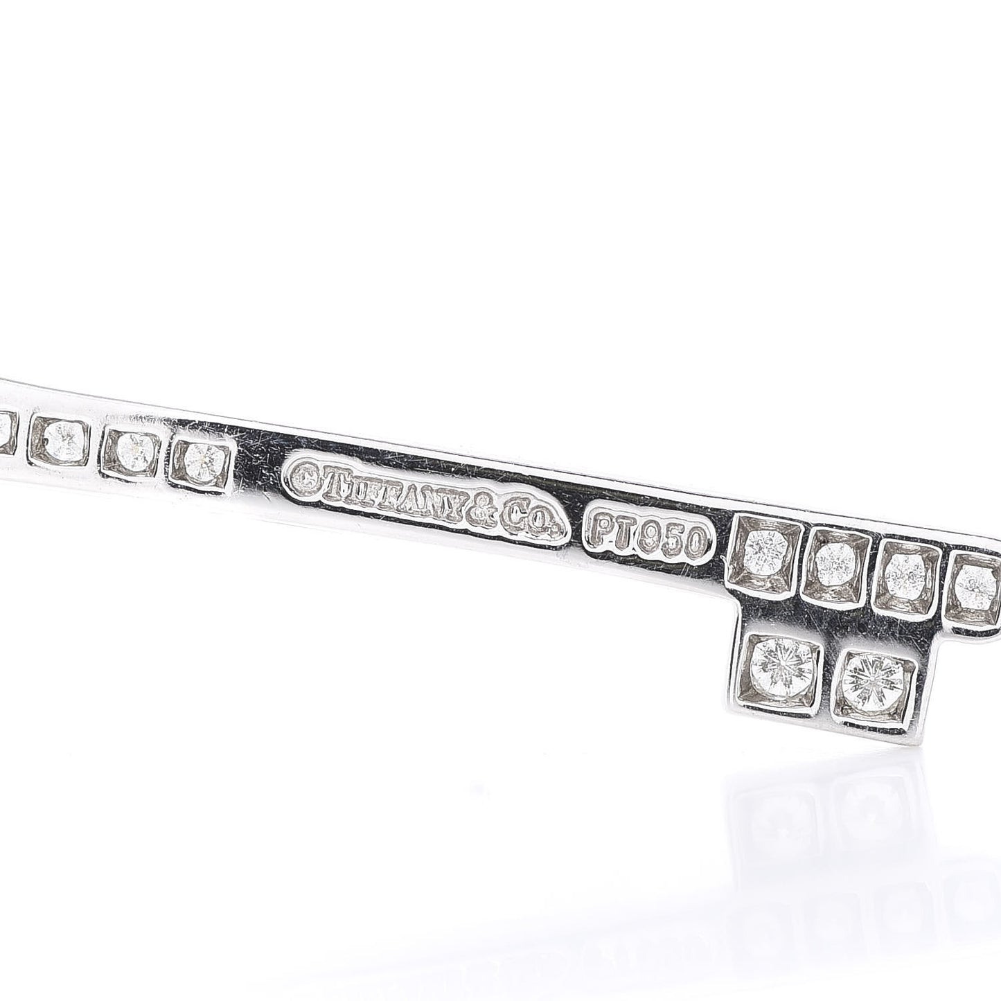 Platinum Diamond .41ct Fleur De Lis Key Pendant Necklace