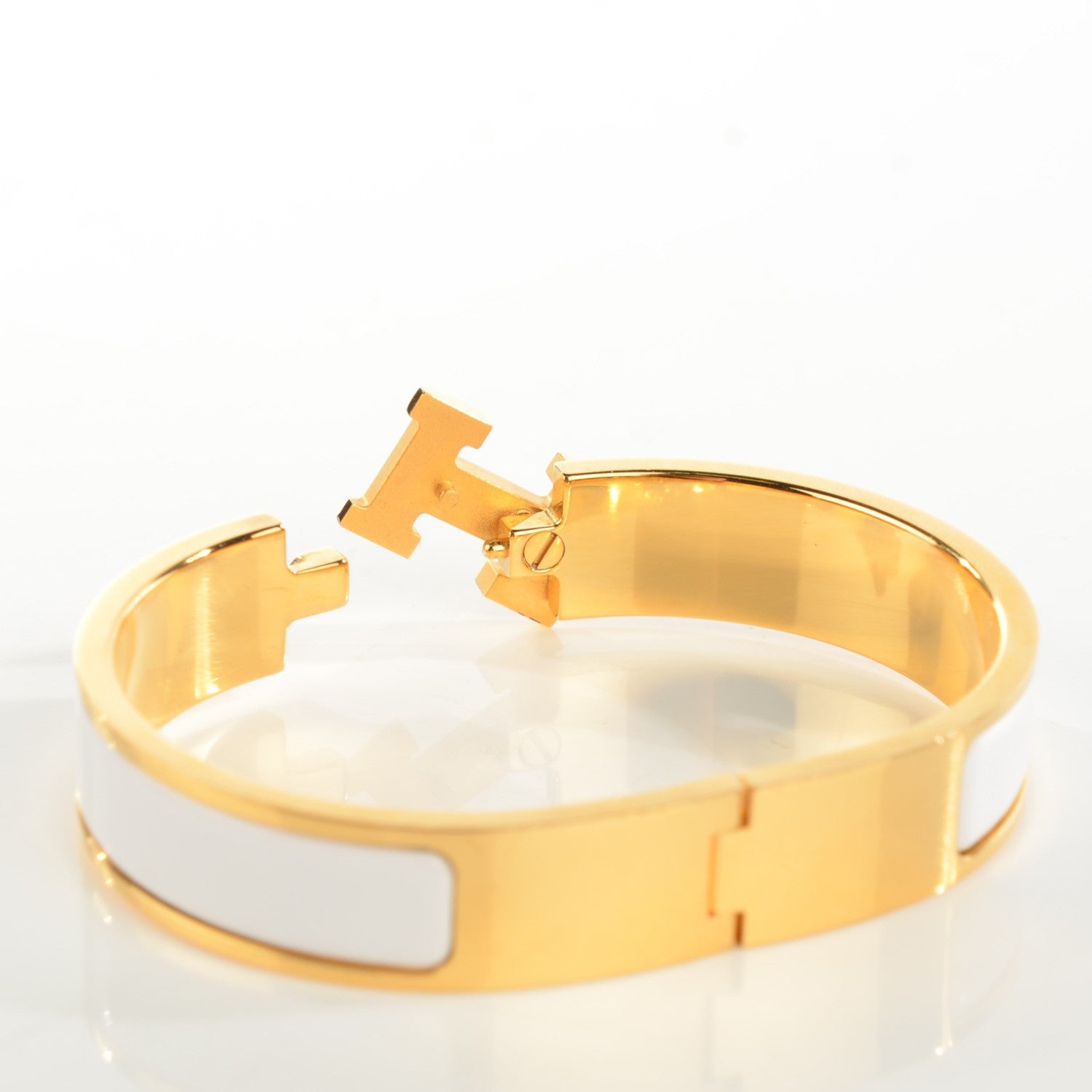 Hermes Enamel Narrow Clic Clac H Bracelet PM White 4 of 5