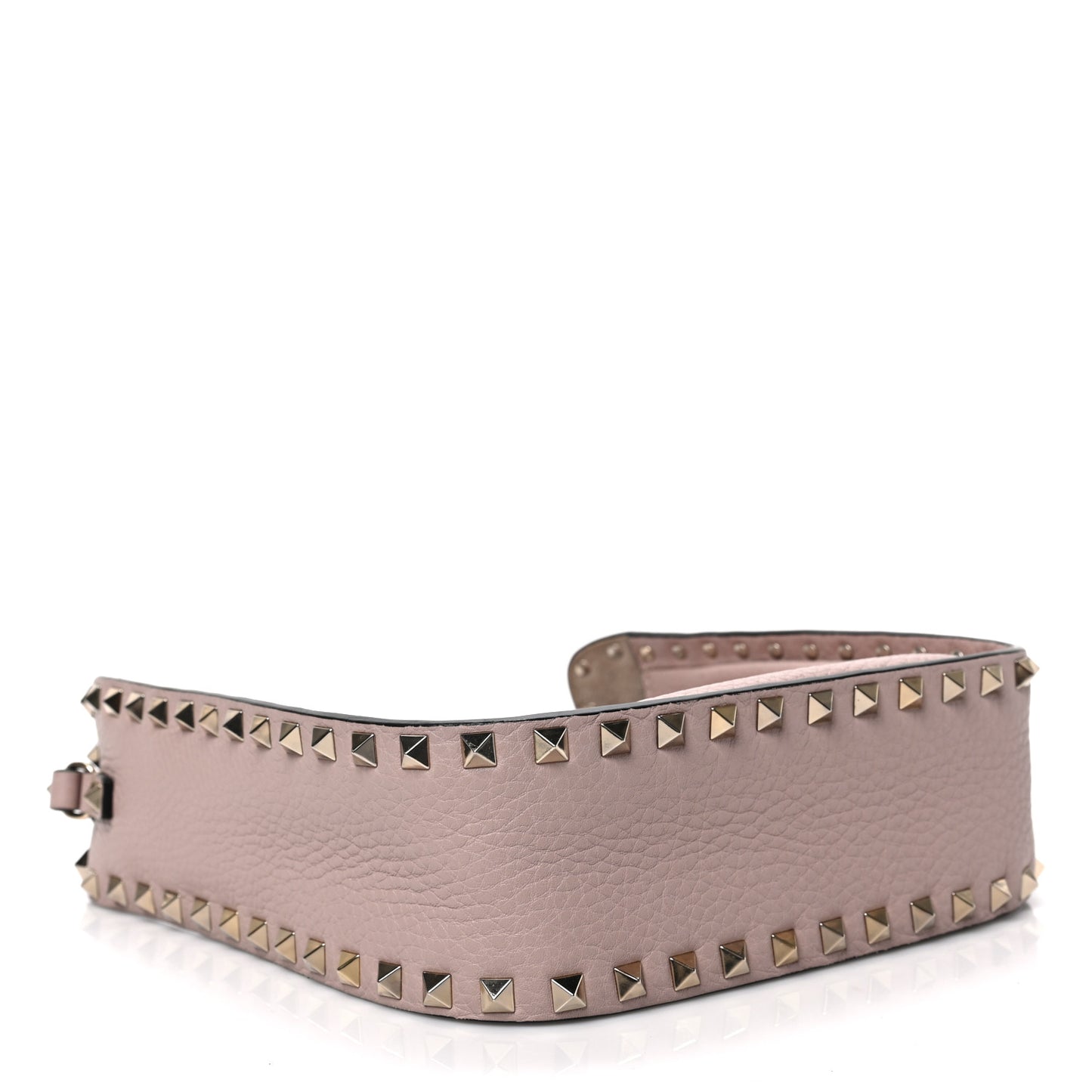 Grained Calfskin Rockstud Bucket Bag Poudre