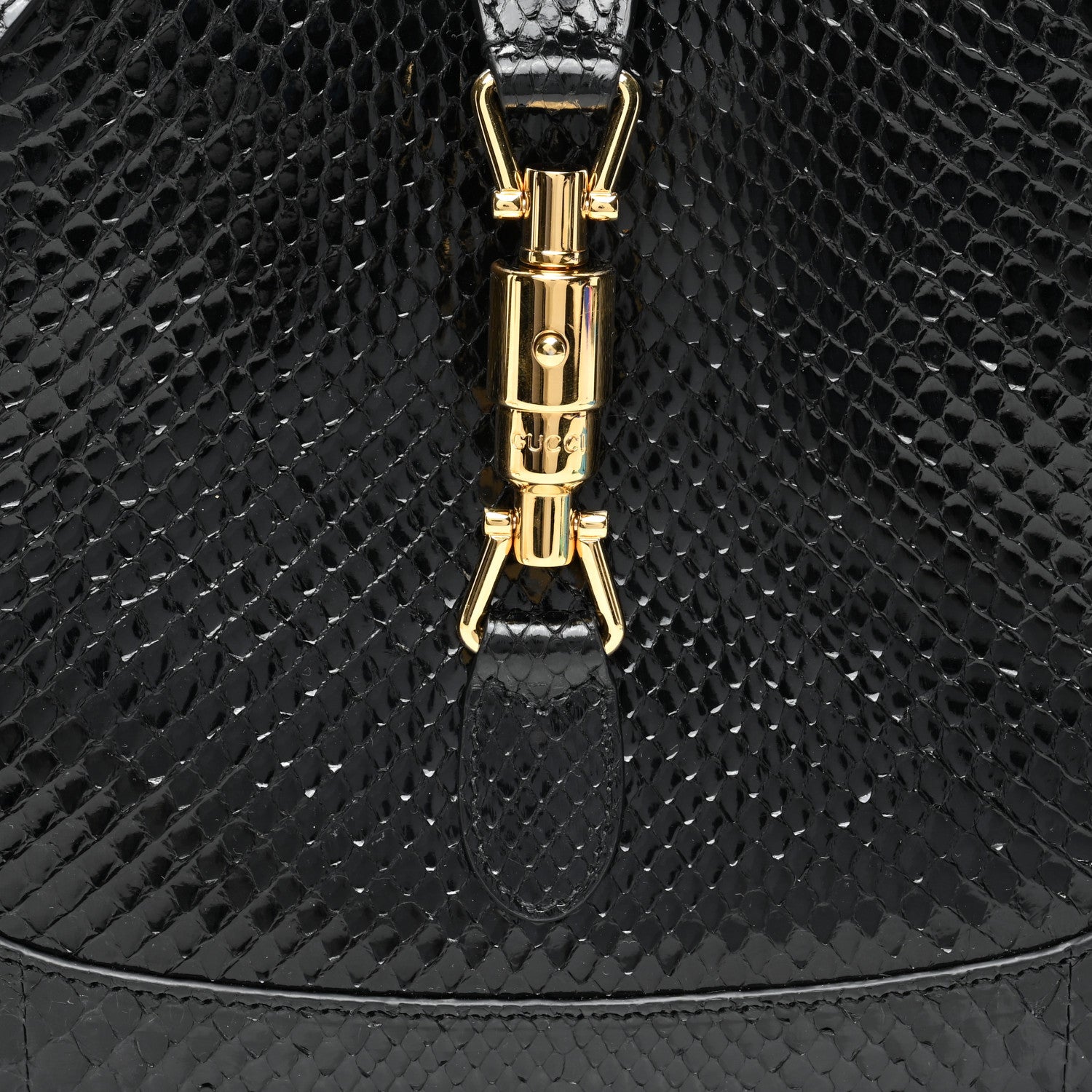 Gucci Snakeskin Small Jackie 1961 Hobo Black 8 of 10
