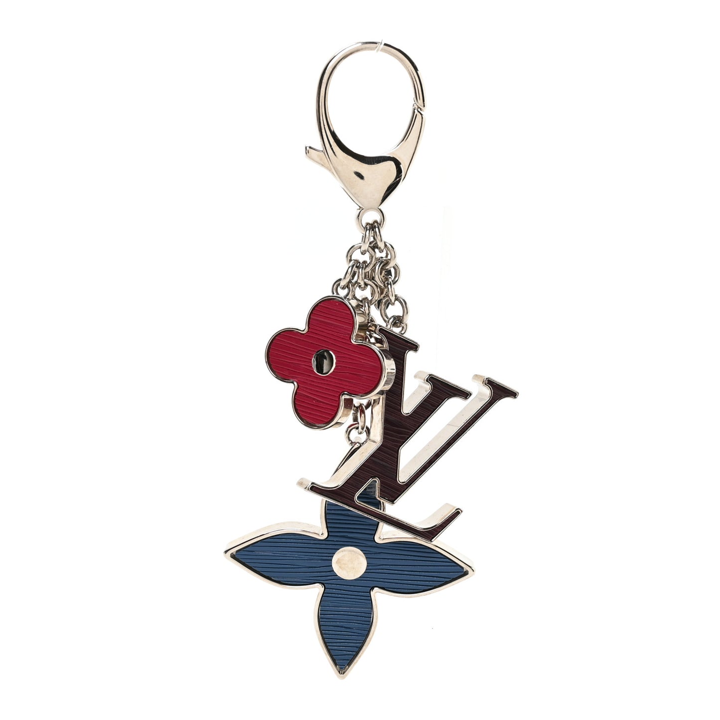 Fleur d Epi Bag Charm Key Holder Figue Fuchsia Indigo